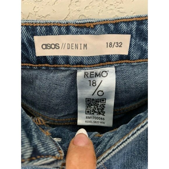 ASOS Remo Denim Jeans Distressed Denim 18/32 Redon - Picture 7 of 8